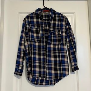Blue flannel button down